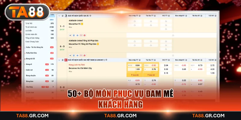 50+ bộ môn phục vụ đam mê khách hàng